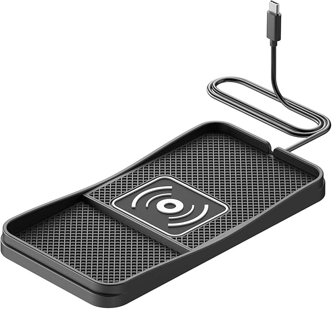 Car Wireless Charger Pad for Chrysler Concorde 2000-2002, Fast Car Wireless Charging Pad for Car Center Console, Non Slip Charging Mat,1M-Type C