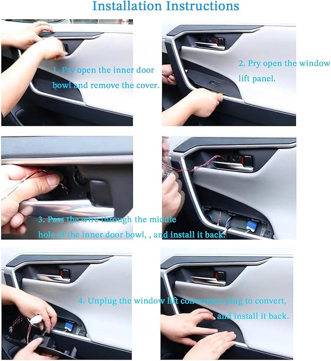 Door Bowl Light Fit for Toyota RAV4 2019 2020 2021 Inner Door Handle Accessories Bowl Shape LED Light Ambient Light Interior 4 pcs (Blue)