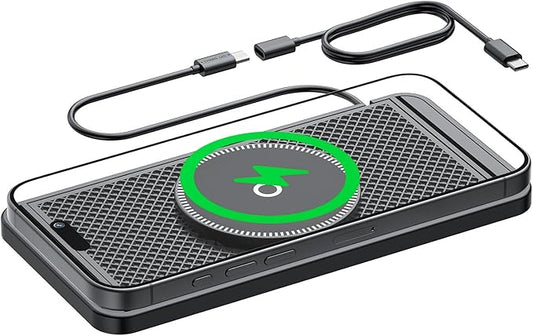 Cord‑Free Charging Pad for Mercedes Benz G Class 2000–2025, Fast Charging Mat Non Slip with USB C Cable Universal Auto Center Console Charger Phones Dashboard