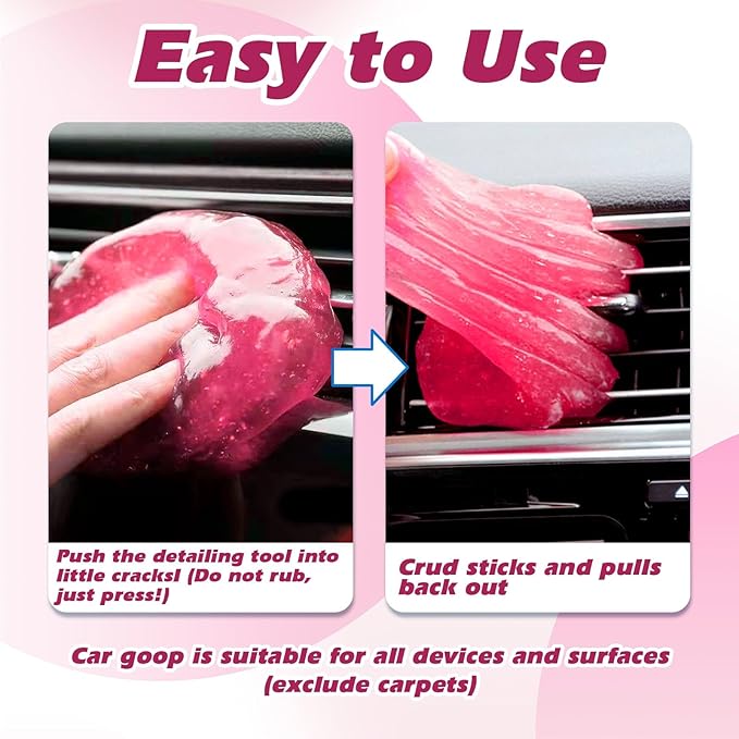 x xotic tech Car Cleaning Gel for Car Detailing Putty Interior Cleaner Slime Auto Detail Tools Supplies Accessories Valentines Day Gifts for Him Her Men Women Stocking Stuffers Pink 6 Pack