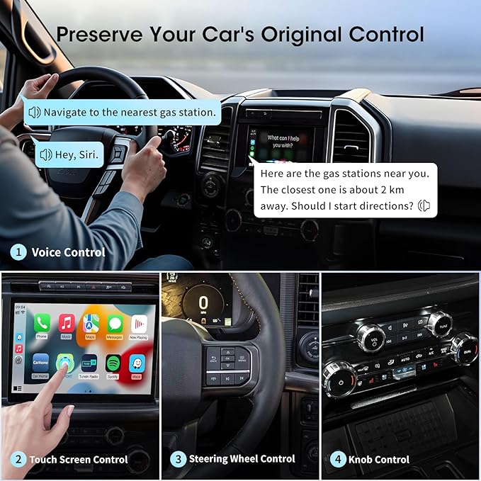 Wireless Carplay Adapter for iPhone, Convert Wired to Apple Carplay Wireless Adapter, Mini Size, Plug and Play, Connection Stable No Delay Car Play for Honda Special Models