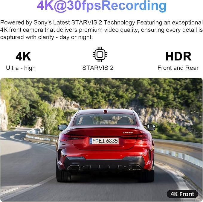 Front 4K HDR Dash Cam STARVIS 2 IMX678, Custom Fit for Toyota Highlander & Hybrid Gen3 UX50 2017-2019 (Model B), LE Limited L XLE etc, 5GHz WiFi, GPS, 64GB Card