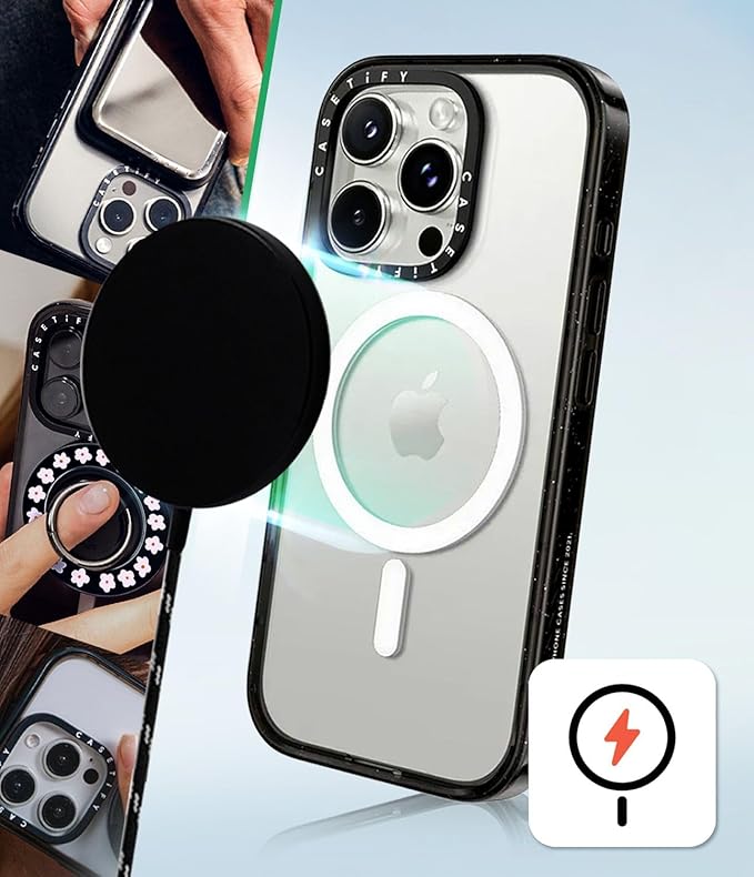 CASETiFY Impact Case for iPhone 15 Pro [8.2ft 4X Military Grade Drop Protection/Compatible with Magsafe] - Zebra-Brown - Clear Black