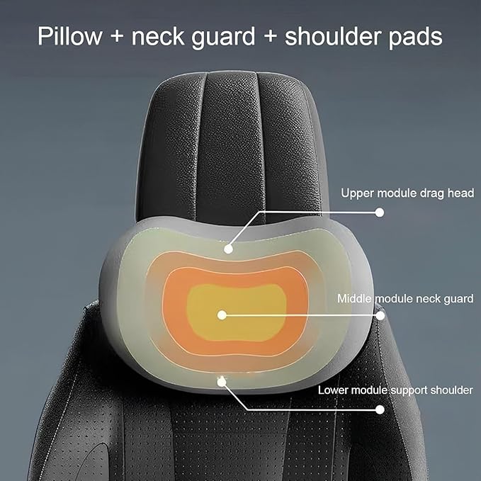 New Car Headrest & Lumbar Support Cushion for Hyundai Santa Fe 2001-2024, Ergonomic Memory Foam Seat Headrest Neck Rest Cushion Breathable Removable Cover for Neck Back Relief,E/Pink