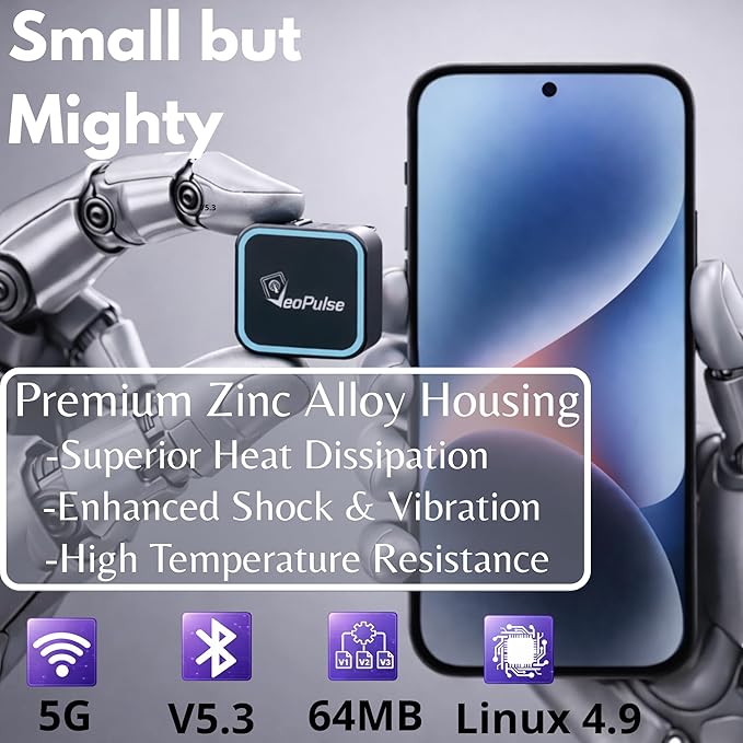 C-Pro [Native USB-A] Wireless CarPlay & Android Auto Adapter – Dual-Phone Memory (Couples), Zinc Alloy, 5GHz WiFi – Direct Plug for Standard Ports
