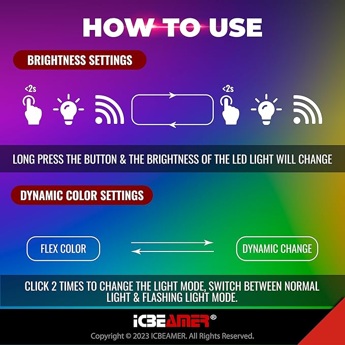 ICBEAMER Smart USB 1-Pack (Red) | Auto LED Interface Plug-in Miniature Night Light for Car, Van, Pickup, Truck, Interior, Trunk, Ideal for Mood Lighting