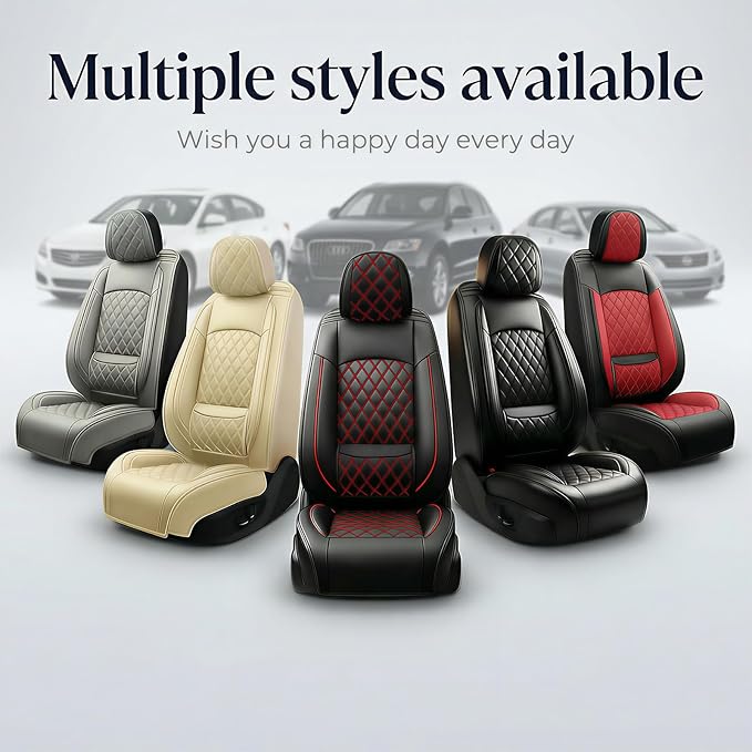 Fit for Venue Seat Covers Compatible with Hyundai Venue 2020-2026 - Waterproof Breathable Leather Automotive Seat Cushions Protector,Only 2 Front seat Covers(Redline)