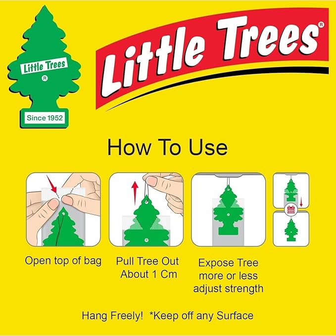 LITTLE TREES Car Air Freshener | Hanging Paper Tree for Home or Car | Peachy Peach Scent | 24 Pack