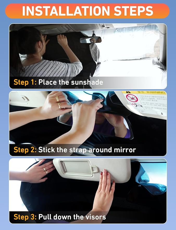 EcoNour Windshield Sunshade Compatible for Mercedes Benz EQS 2022-2023 2024 2025, Sun Visor for Front Windshield & Window Sun Shade Cover, UV Heat Blocker & Protector, Car Accessories