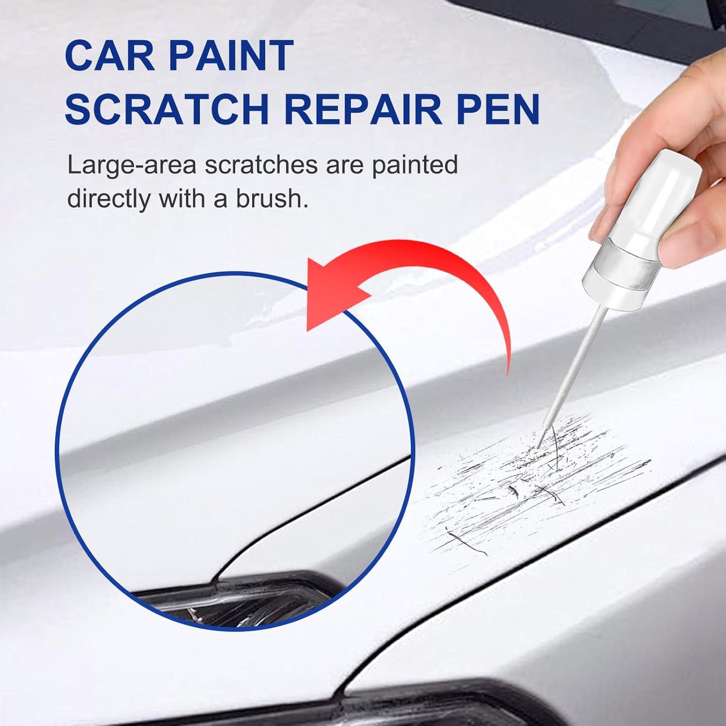 Star White Metallic Tricoat(AZ) Touch Up Paint for Ford -Exact Match–Chips and Nicks Car Paint Scratch Repair Kit Automotive Paint Pen for F-150/Mustang/Transit/Explorer/Ranger/Escape/Edge