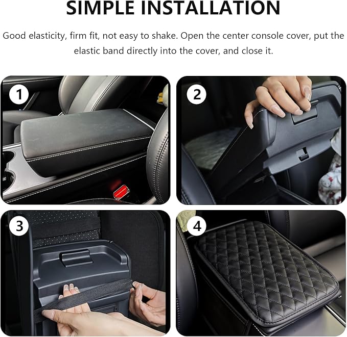 Car Center Console Cover,Microfiber Leather Car Armrest Cover Cushion with Storage Bags, Universal Car Armrest Storage Box Car Interior Accessories for Most Vehicles, Red