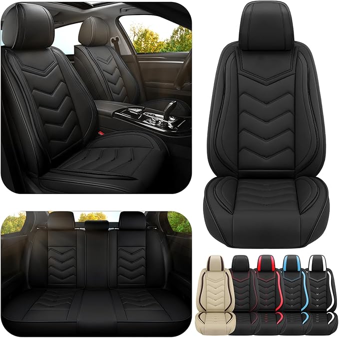 Car Seat Covers for Mercedes-Benz S-Class 2005-2025, Premium Nappa Leather Car Seat Cover, Stylish Sport Seat Covers， Automobile Seat Cover Sets.(Standard 5 Seats/Pure Black)