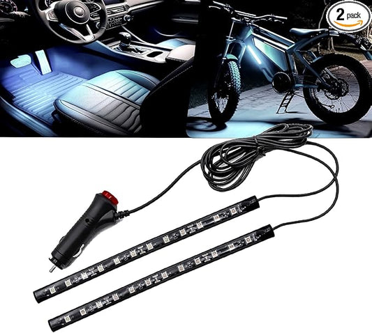 LED Interior Lights DC 12V Seat Ambient Light Cigaret Lighter, Car Uncer Dash LED Light Strip DRL Daylight Strip Car Atmosphere Lights-2 splitters in1 (White)