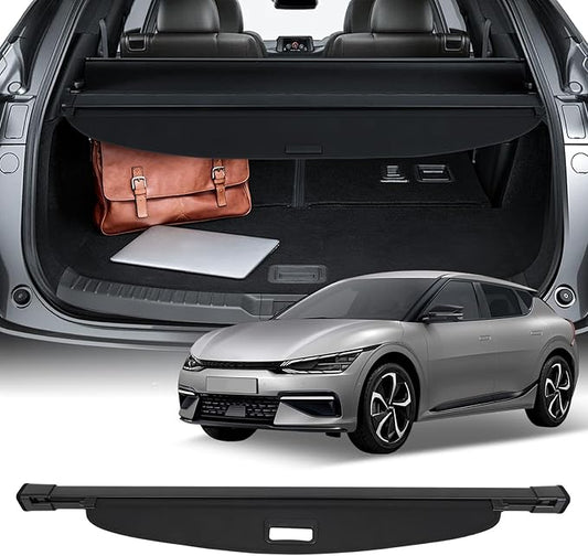 SCITOO Cargo Cover 2022-2024 Fit for Kia EV6 Upgraded Retractable Rear Trunk Cover with Aluminum PVC&Plastic