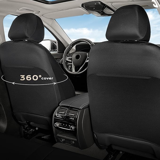 Coverado Automotive Seat Covers, Car Seat Covers Full Set, Car Seat Cover, Waterproof Seat Covers, Car Seat Protector Car Seat Cushion Interior Truck Accessories Universal Fit Most Cars, Black&White