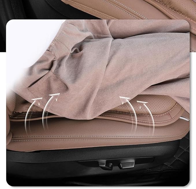 Car Seat Cushion for Porsche Macan 2015-2025-pr, Breathable Non-Slip Driver Seat Pad Ergonomic Memory Foam for Long Driving Car Office,A/2Pcs-Brown