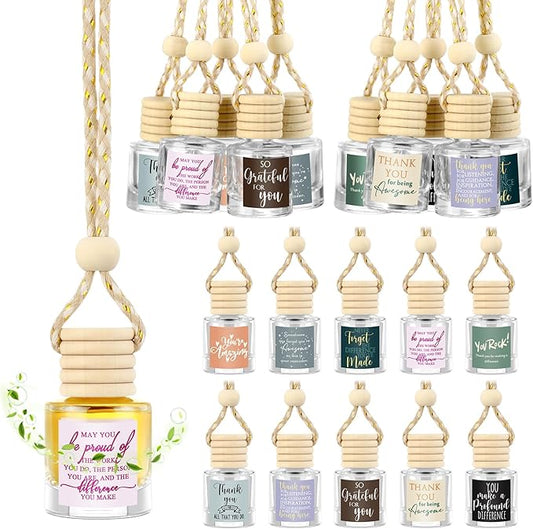 Funnymoom 50 Pcs Employee Appreciation Gifts Bulk Empty Glass Car Air Freshener Hanging Diffuser Thank You Gifts for Employee Nurse Staff Dietician Social Worker Volunteer