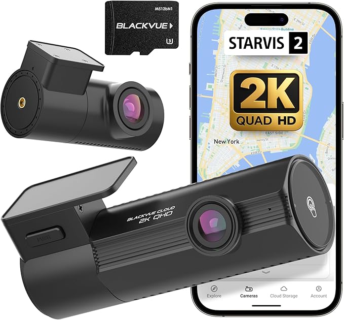 BlackVue Elite 8-2CH 1TB Dash Cam - 2K+2K Dash Cam Front and Rear, Dash Camera for Cars, Starvis 2, Dual HDR, Free SD Card, Wi-Fi, GPS, Night Vision, Smart Parking Mode, Smart Event Recording Dashcam