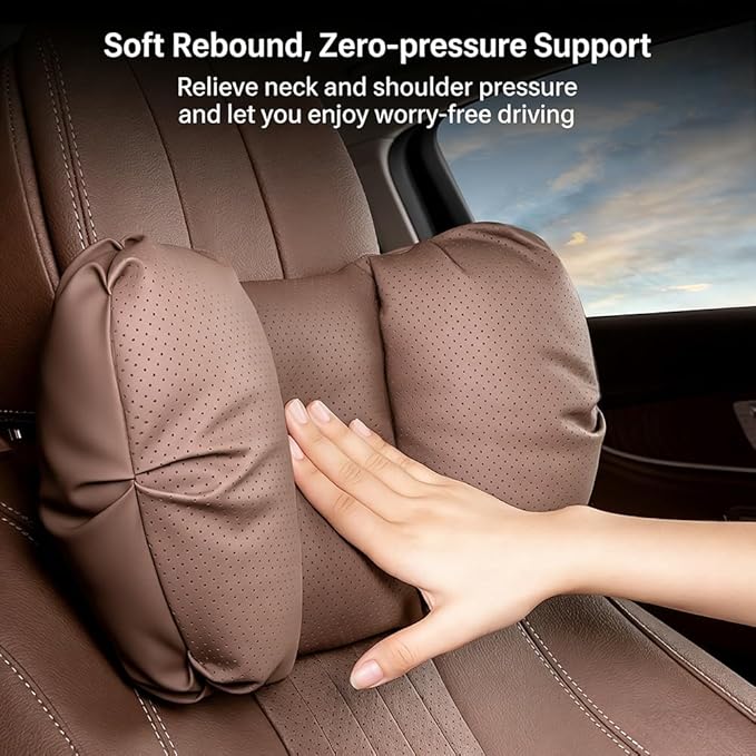 Car Neck Pillow & Lumbar Support for Suzuki Ertiga / XL7 2019-2026 Ergonomic Breathable Mesh Auto Seat Back Cushion Headrest,Black-Neck Pillow