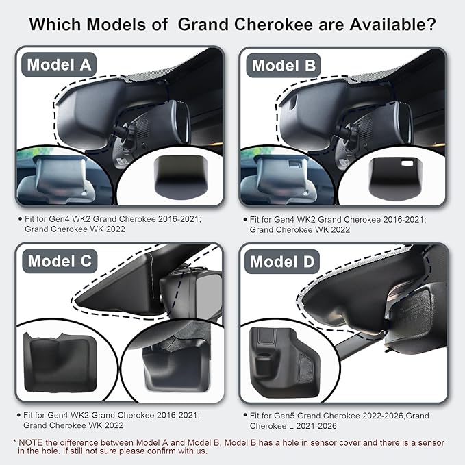 Mangoal Front 4K & Rear 1080p Dash Cam Custom Fit for Jeep Grand Cherokee 2016 2017 2018 2019 2020 2021, WK 2022 (Model C), Laredo Laredo X Overland Summit Trackhawk, OEM Look, WiFi & App,128GB Card
