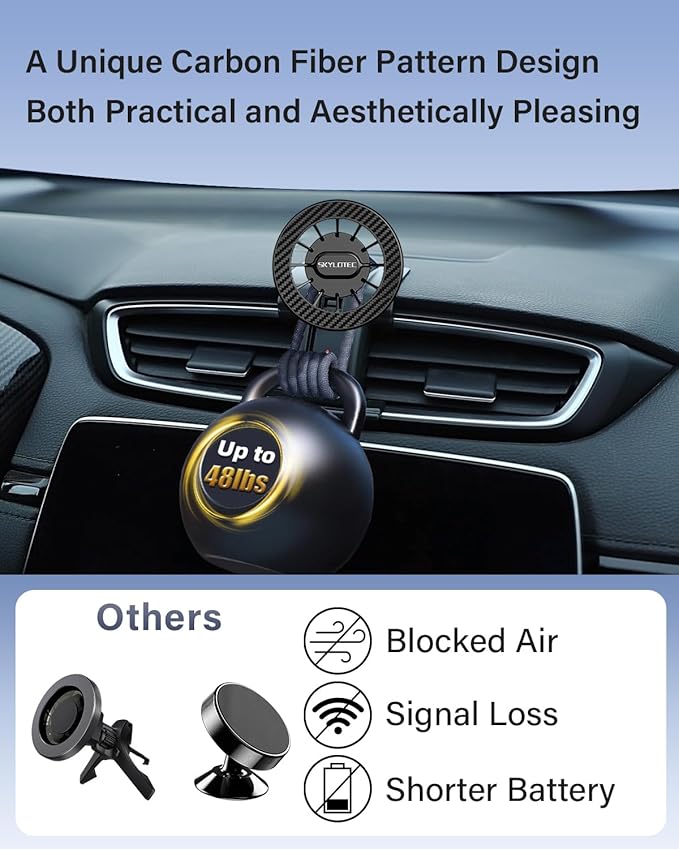 SKYLOTEC Car Phone Holder for Mazda CX-5 CX5 2017 2018 2019 2020 2021 2022 2023 2024 2025 Accessories Automobile Cradles Magnetic Phone Mount Compatible with MagSafe, Strong Magnets Cell Phone Base