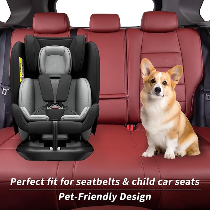 coverdream Rav4 Seat Covers Custom Fit for Toyota Rav4 2013-2018 XLE/Platinum/Limited/SE SUV,Fully Covered,Waterproof Leather Car Seat Protector(Full Set,Wine Red)