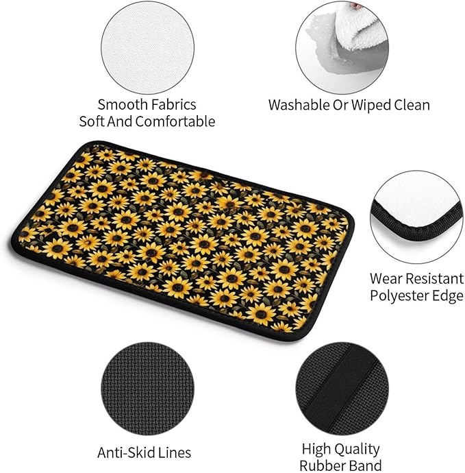 Car Center Console Cover Yellow Sunflower Universal Armrest Seat Box Cover Protector Flower Floral Car Accessories Flower Floral Armrest Seat Box Cover Protector for Truck Van Sedans