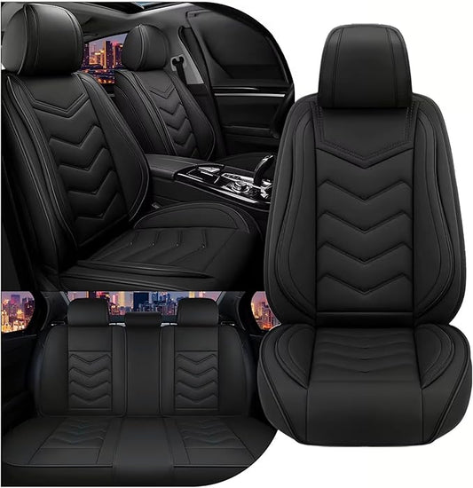 CTDS Car Seat Covers for Chevy Equinox 2005-2026, Stylish Sport Seat Cover, Premium Nappa Leather Car Seat Cover. Automobile Seat Covers Sets.(Standard 5 Seats/Pure Black)
