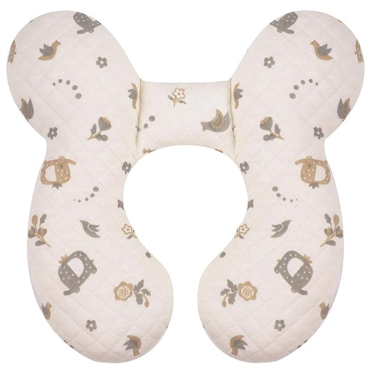 Baby Travel Pillow Upgraded, Soft Baby Head Support Pillow for Newborn Toddler, Babies Neck Car Seat, Pushchair and Strollers, Flower