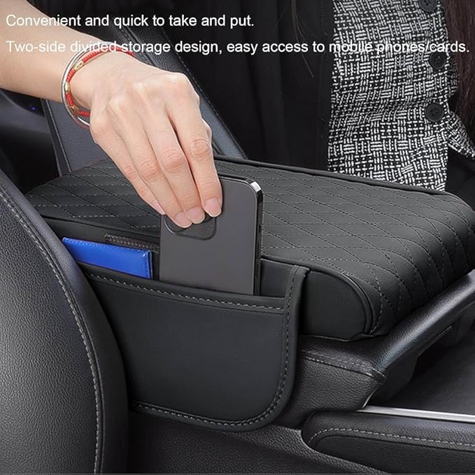 for Alfa Romeo Stelvio (949) 2017 2018 2019 2020 2021 2022 Car Center Console Cover, Leather Memory Foam Protection Pad, Hand Rest Pillow with Height Increase, Interior Accessory,Beige, normal