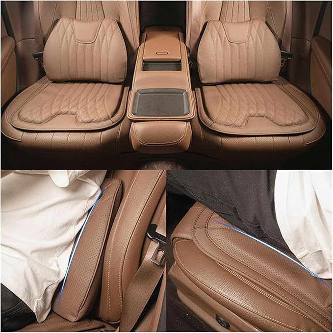 F Car Seat Cushion for BMW All Model I3 I4 I8 X1 X2 X3 X4 X5 X5M X6 X7 Z4 Car Lumbar Support Pillow Auto Seat Waist Back Cushion Y (Color : Beige B)