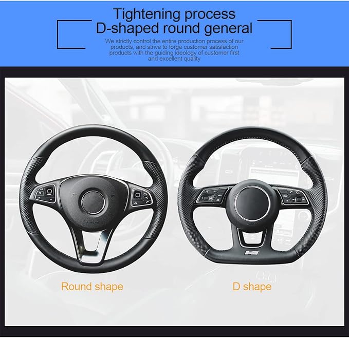 Car Steering Wheel Cover, 15 Inch PU Leather Carbon Fiber Elastic Stretch Without Inner Ring, Breathable Anti-Slip Auto Steering Wheel Protector for Women Men, Universal for Most Cars (Gray)