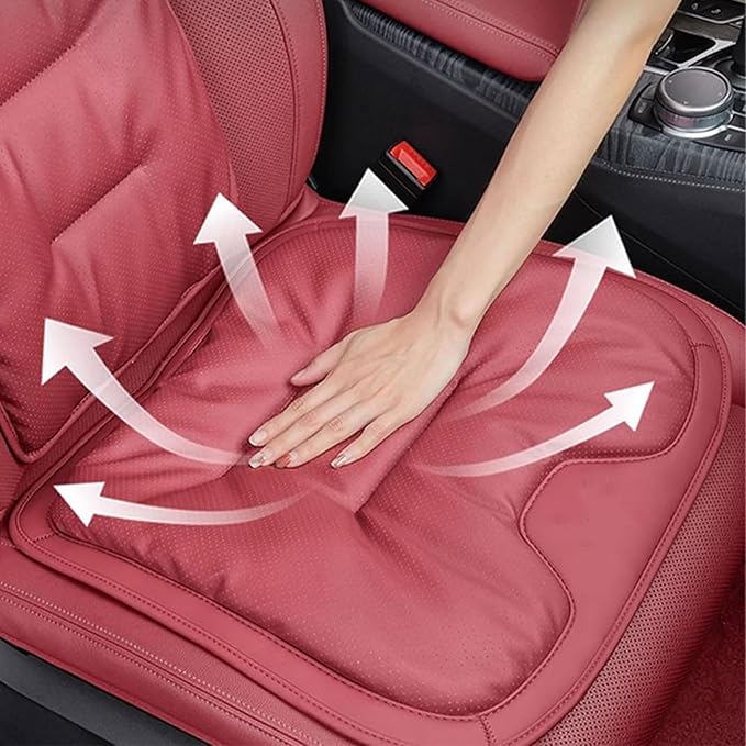 Car Seat Cushion for Porsche Macan 2015-2025-pr, Breathable Non-Slip Driver Seat Pad Ergonomic Memory Foam for Long Driving Car Office,A/2Pcs-Coffee