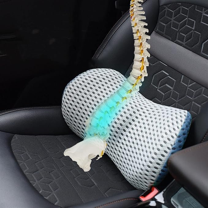 Lumbar Support Pillow for Car Seat, Mesh Office Chair Back Support Cushion, Ergonomic Back Pillows for Carseat,Office Chair,Desk,Wheelchair(Blue)