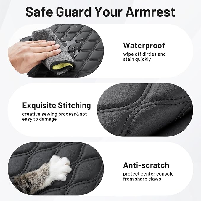Autorder Center Console Cover for 2024-2025 2026 Subaru Crosstrek/Impreza Accessories Armrest Cushion Cover Nappa Leather Middle Console Covers Crosstrek/Impreza Console Cushion Pad Anti-Scratch