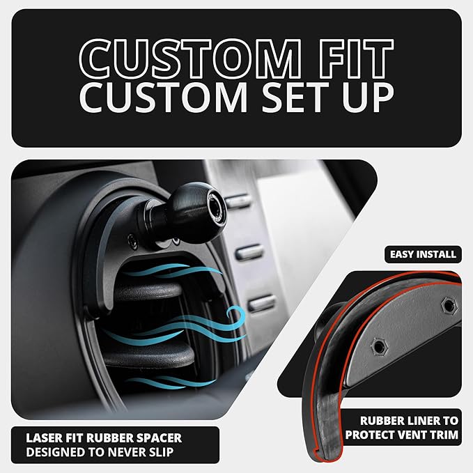 Tackform LINK Vent Phone Mount Compatible with 2016-2023 Toyota Tacoma and 2014-2021 Toyota Tundra | Aluminum | Zero Slip | Universal Magnetic Phone Holder | 2" Arm | Orange | (NOT MAGSAFE Compatible)