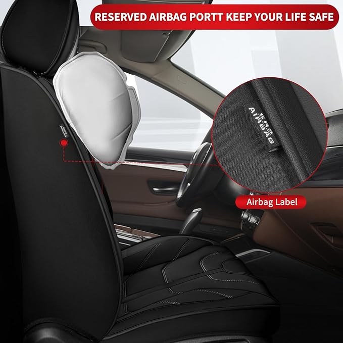 TTX LIGHTING Car Seat Covers fit for Nissan Altima 2009-2026 Full Set: Premium Leather Automotive Seat Cover with Airbag Compatible Waterproof (5 Seats, Black)