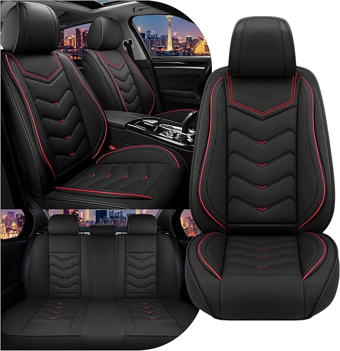 CTDS Car Seat Covers for Mazda CX-5 CX-3 CX-7 CX-9 CX-50 CX-30 CX-70 CX-90 2007-2026, Stylish Sport Seat Cover, Premium Nappa Leather Car Seat Cover.(Standard 5 Seats/Black)