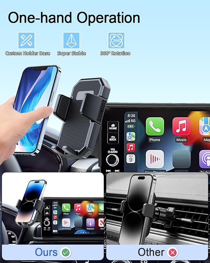 PZK Car Phone Mount for 2021-2024 Chevy Chevrolet Tahoe/Suburban/GMC Yukon/GMC Yuhon XL LT/Z71/RST/High Country Accessories 10.2-inch Screen Auto Lock Car Phone Holder Not Affect Vent