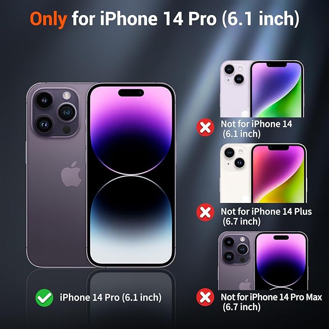 SUPFINE Magnetic for iPhone 14 Pro Case with Screen Protector (Compatible with MagSafe) (Military Grade Drop Protection) Translucent Matte Shockproof Phone Cover,Light Pink