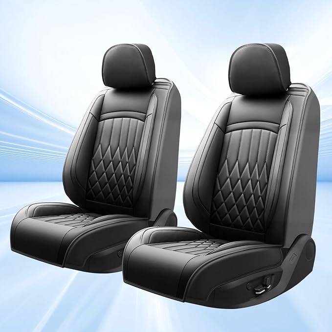 Fit for Sonata Car Seat Covers Compatible with Hyundai Sonata 2004-2026 - Waterproof Breathable Leather Automotive Seat Cushions Protector, Airbag Compatible, Only 2 Front seat Covers Black
