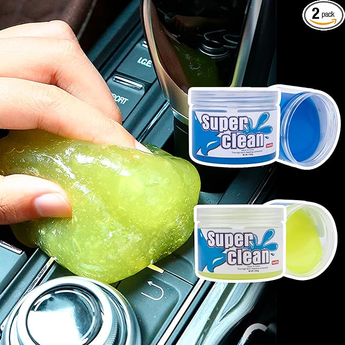 x xotic tech 2Pack Cleaning Gel for Car Putty Detailing Car Interior Slime Cleaning Mud Auto Detailing Tools Kits Keyboard Cleaner Valentines Day Gifts for Men Women Yellow Blue (320g/11.2oz)