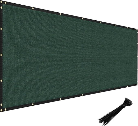 Windscreen4less Privacy Fence Screen Heavy Duty Windscreen Fencing Mesh Fabric Shade Net Cover for Outdoor Wall Garden Yard Pool Deck, 8'x265' Green