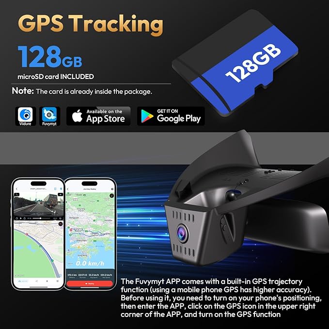 Front 4K & Rear 1080P Dash Cam for Toyota RAV4 2019-2021 LE Limited Premium XLE TRD Hybrid & RAV4 Prime 2021-2024 (Model A)(No Vent Hole),OEM-Style,Loop Recording,WiFi & App,128G Card
