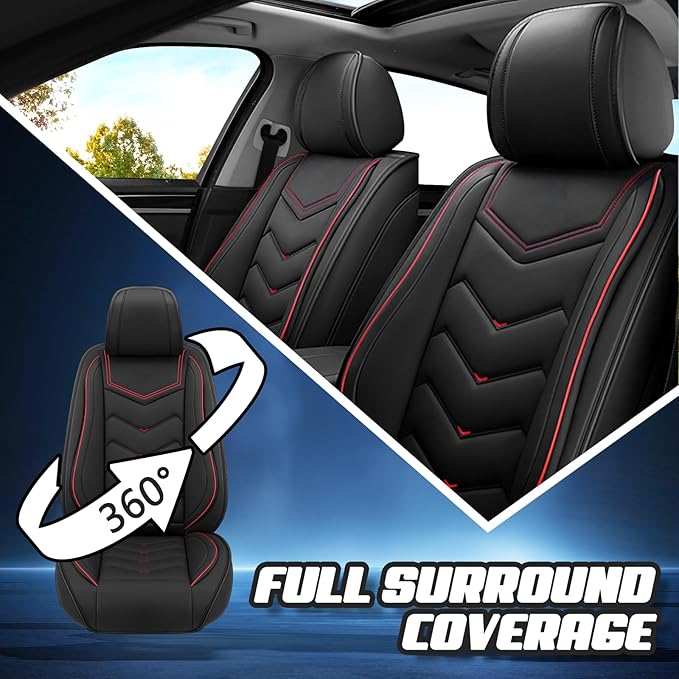 Car Seat Covers for Lexus ES 350 2007-2026, Premium Nappa Leather Car Seat Cover, Stylish Sport Seat Covers， Automobile Seat Cover Sets.(Standard 2 Seats/Black)