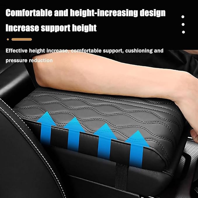 Car Center Console Cover for Ford Edge Sport 2011-2014, Universal Memory Foam Leather Comfortable Soft Armrest Box Pad Cushion Protector Accessories Easy to Clean,Beige