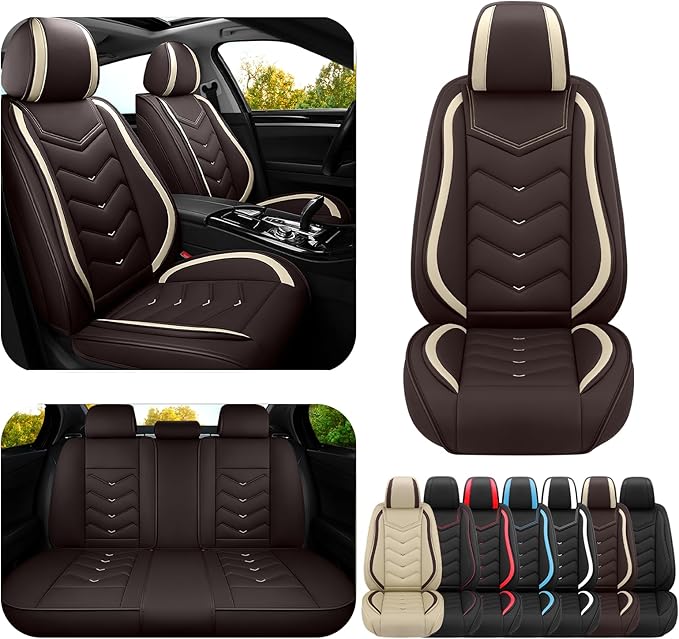 Car Seat Covers for Mercedes-Benz S-Class 2005-2025, Premium Nappa Leather Car Seat Cover, Stylish Sport Seat Covers， Automobile Seat Cover Sets.(Standard 5 Seats/Coffee Color)