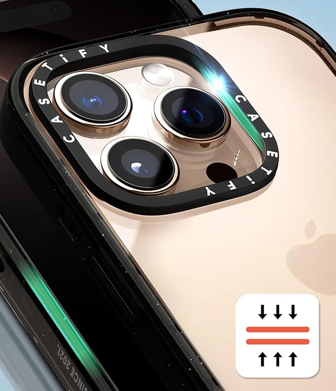 CASETiFY Impact iPhone 15 Pro Max Case [4X Military Grade Drop Tested / 8.2ft Drop Protection/Compatible with Magsafe] - Lipstick Kisses - Clear Black