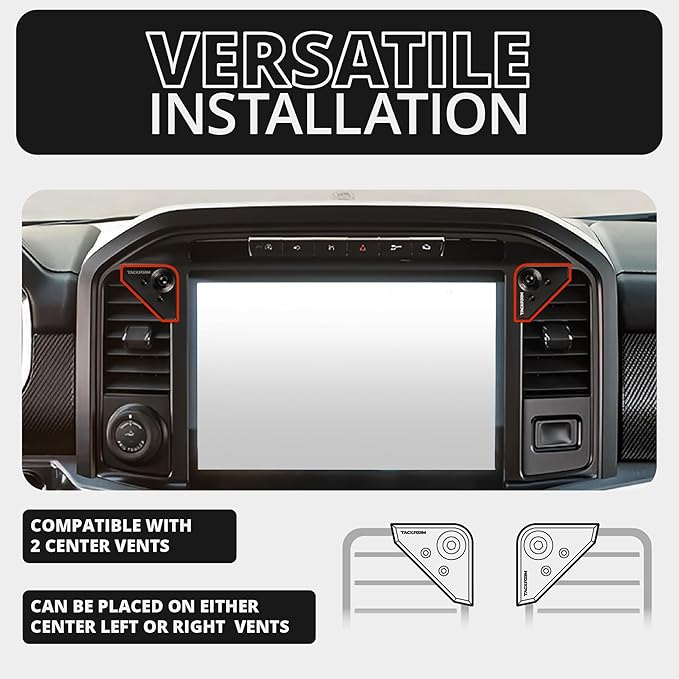 Tackform Link Vent Mount Magnetic Phone Holder - Compatible with 2021-2025 Ford F150 & Raptor, 2023-2025 Ford Super Duty | Aluminum | 2" Arm | Yellow | (NOT MAGSAFE Compatible)