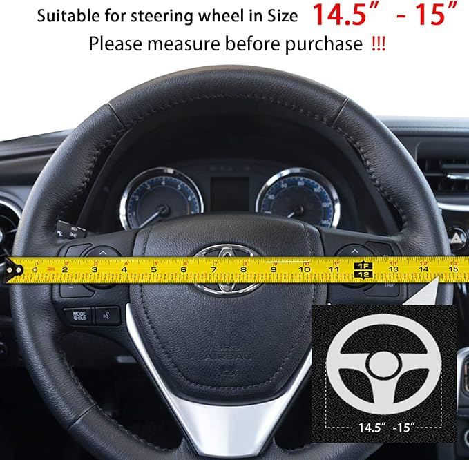 Suede Steering Wheel Cover,Compatible with Nissan Xterra Sentra Frontier Altima Rogue 350Z Murano Juke Alcantara Sport Non-Slip Wheel Cover Car Interior Accessories 15 inch For Man and Women
